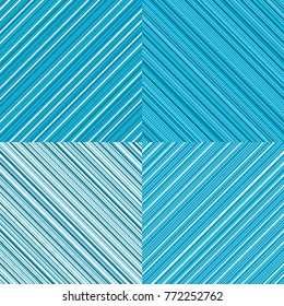 Set of 4 diagonal lines blue backgrounds.