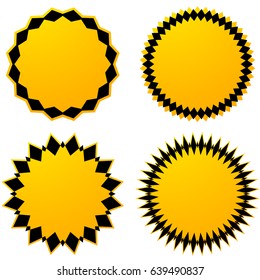 Set of 4 different geometric circular elements. Set of abstract shapes