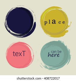 set of 4 different grunge circles design elements. vector illustration