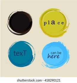 set of 4 different grunge circles design elements vector illustration
