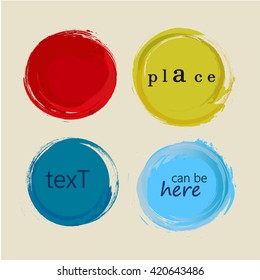 set of 4 different grunge circles design elements vector illustration
