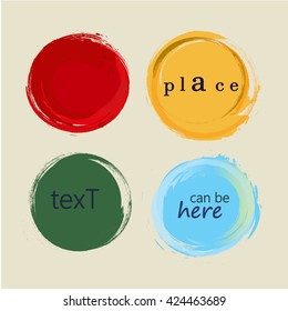 set of 4 different grunge circles design elements. vector illustration