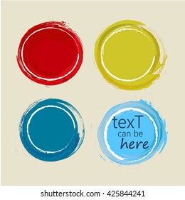 set of 4 different grunge circles design elements  vector illustration