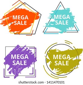 Set of 4 discount cards design. Can be used for social media sale website, poster, flyer, email, newsletter, ads, promotional material. Mobile banner template.