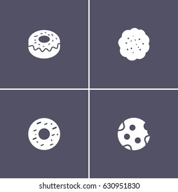 set of 4 donut icons
