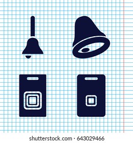Set of 4 doorbell filled icons such as door ringer, bell