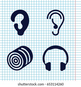 Set of 4 ear filled icons such as hay, ear