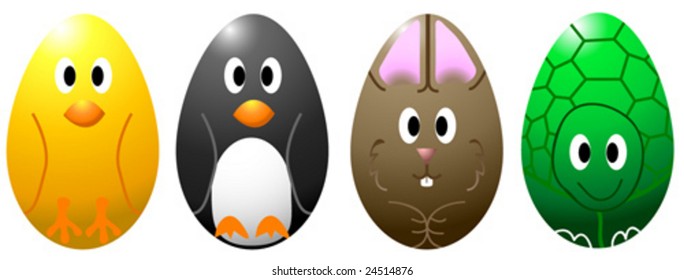 Set of 4 Easter Egg Animals