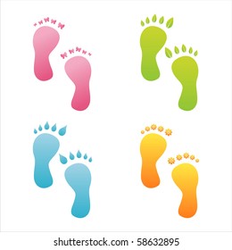 set of 4 ecological foot steps