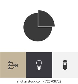 Set Of 4 Editable Bureau Icons. Includes Symbols Such As Unity, Usb, Light And More. Can Be Used For Web, Mobile, UI And Infographic Design.