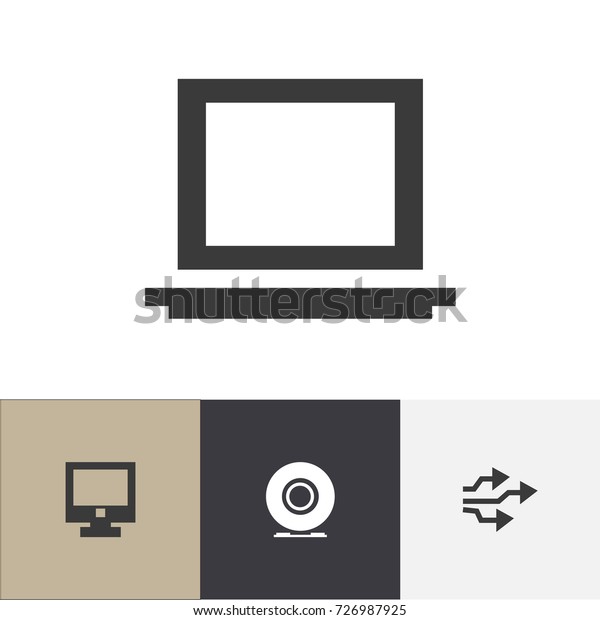 Set Of 4\
Editable Computer Icons. Includes Symbols Such As Portable\
Computer, Universal Serial Bus, Compact Disk And More. Can Be Used\
For Web, Mobile, UI And Infographic\
Design.