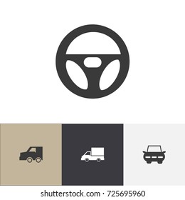 Set Of 4 Editable Shipment Icons. Includes Symbols Such As Drive Control, Camion, City Drive And More. Can Be Used For Web, Mobile, UI And Infographic Design.