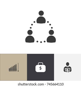 Set Of 4 Editable Statistic Icons. Includes Symbols Such As Report, Money Bag, Businessman And More. Can Be Used For Web, Mobile, UI And Infographic Design.