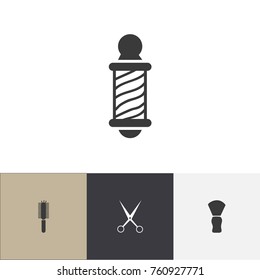 Set Of 4 Editable Tonsorial Artist Icons. Includes Symbols Such As Beautician, Salon, Shave Brush And More. Can Be Used For Web, Mobile, UI And Infographic Design.
