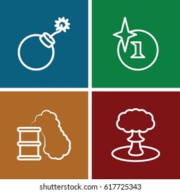 set of 4 effect outline icons such as explosion