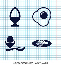 Set of 4 egg filled icons such as