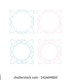 Set of 4 elegant pastel decoration frames. Usable for invitations, cards, posters. Vector illustration