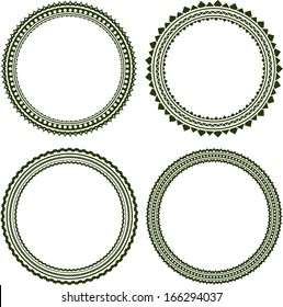 Set of 4 elegant round frames 