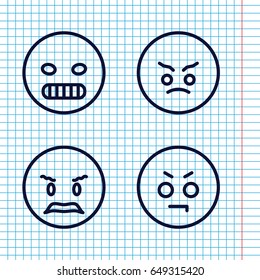 Set of 4 experience outline icons such as