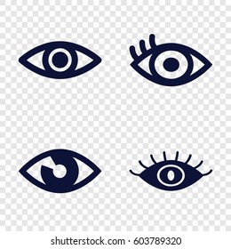 Set of 4 eyeball filled icons such as 