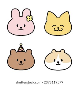 It's a set of 4 faces of animal characters.