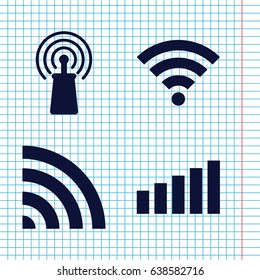 Set of 4 fi filled icons such as signal