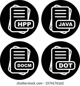  Set Of 4 File Format Icons For Mobile Application and websites

