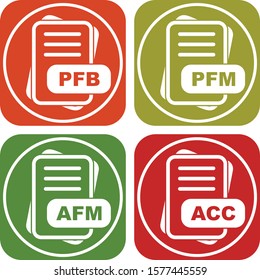 Set Of 4 File Format Icons For Mobile Application and websites
