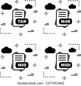 Set Of 4 File Format Icons For Mobile Application and websites
