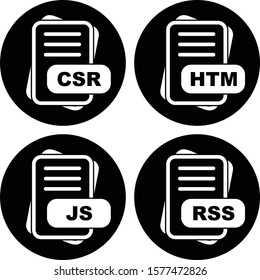  Set Of 4 File Format Icons For Mobile Application and websites
