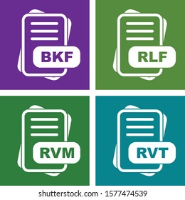 Set Of 4 File Format Icons For Mobile Application and websites
