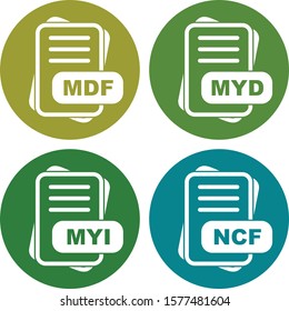 Set Of 4 File Format Icons For Mobile Application and websites
