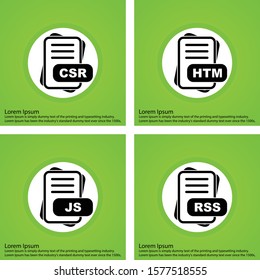  Set Of 4 File Format Icons For Mobile Application and websites
