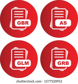  Set Of 4 File Format Icons For Mobile Application and websites
