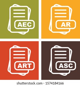 Set of 4 File Format Pixel Perfect Icons
