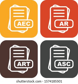 Set of 4 File Format Pixel Perfect Icons
