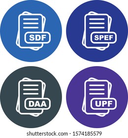 Set of 4 File Format Pixel Perfect Icons
