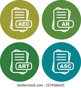 Set of 4 File Format Pixel Perfect Icons
