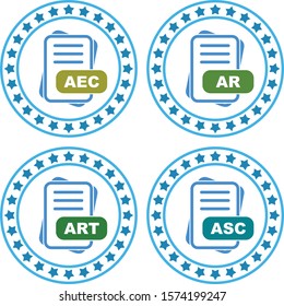 Set of 4 File Format Pixel Perfect Icons
