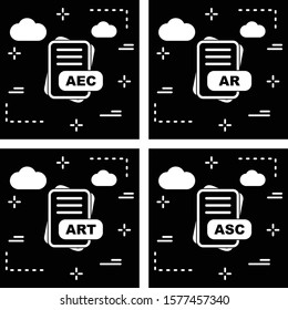 Set of 4 File Format Pixel Perfect Icons
