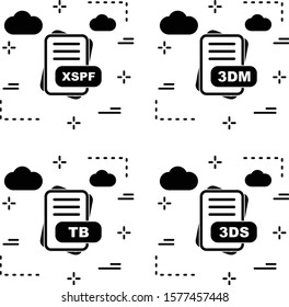 Set of 4 File Format Pixel Perfect Icons
