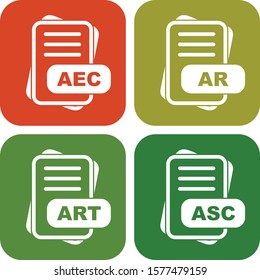 Set of 4 File Format Pixel Perfect Icons
