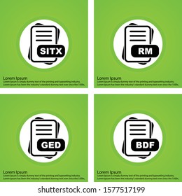 Set of 4 File Format Pixel Perfect Icons
