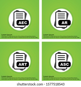 Set of 4 File Format Pixel Perfect Icons
