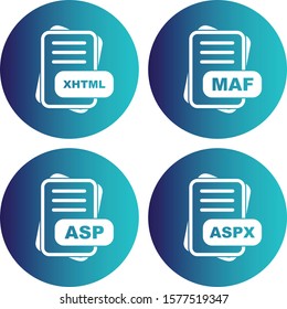 Set of 4 File Format Pixel Perfect Icons
