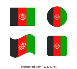 set 4 flags of afghanistan