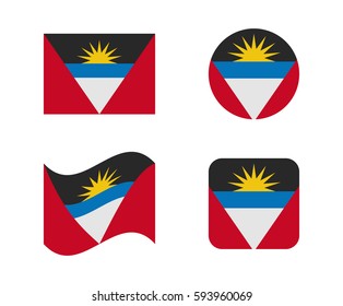 set 4 flags of antigua