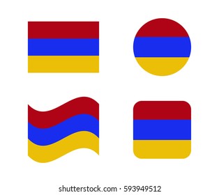 set 4 flags of armenia