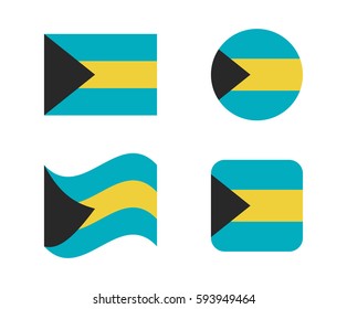 set 4 flags of bahamas