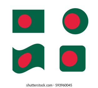 set 4 flags of bangladesh